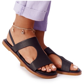 Lädersandaler med manschett Big Star HH274715 Svart