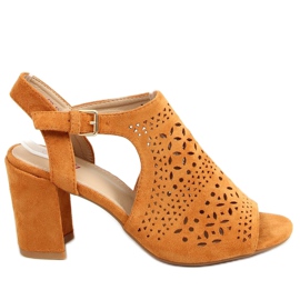 Sandaler öppnade höga klackar kamel 429-10 Camel brun