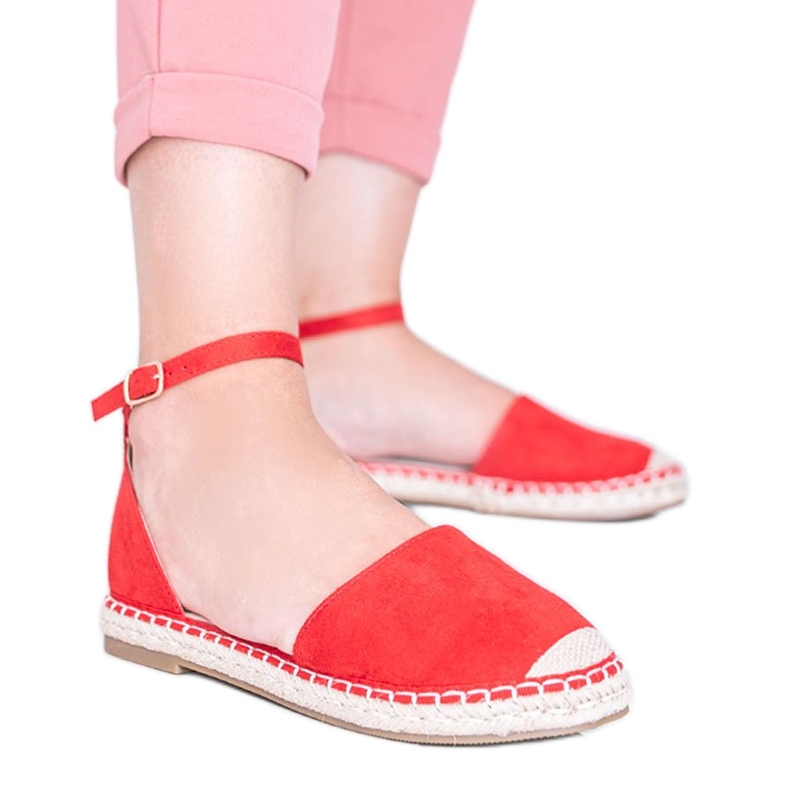 Chloe Star röda espadrillessandaler