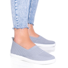 De grå Slip On openwork Funk sneakers