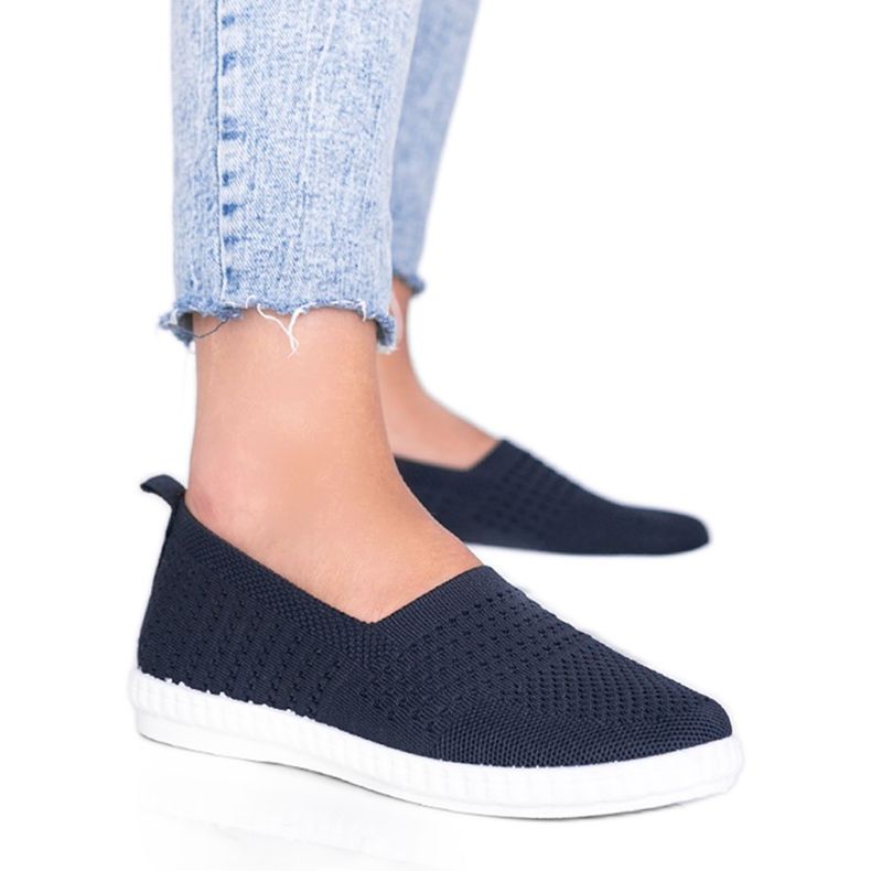 Marinblå Slip On openwork Funk sneakers