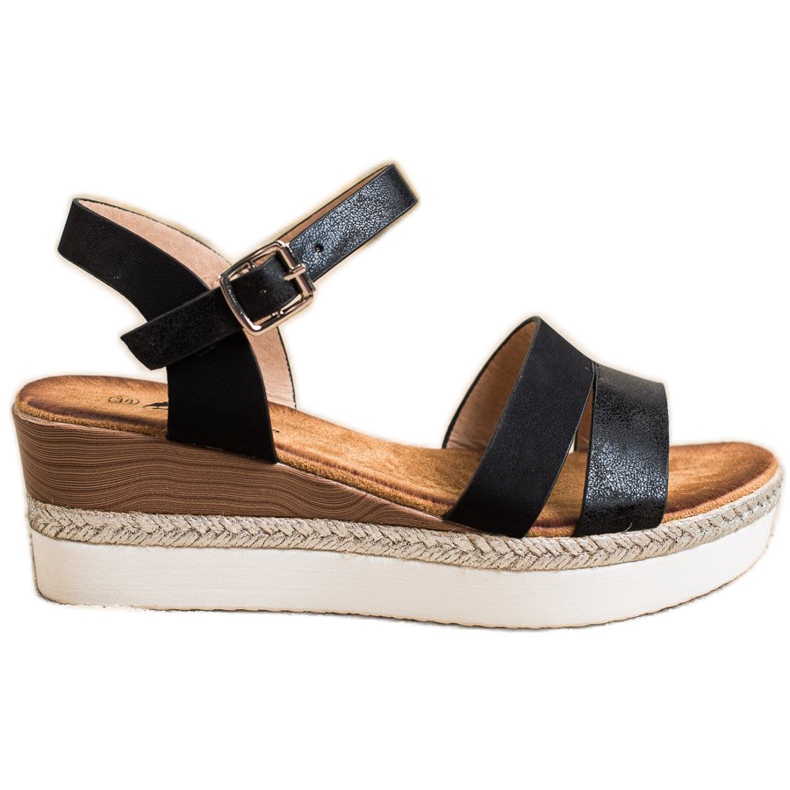 SHELOVET Lätta sandaler på en kilklack svart