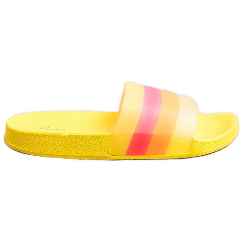 Bona Bekväma flip-flops med färgglada ränder gul