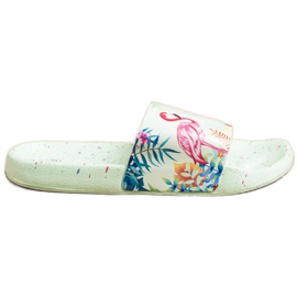 Bona Trendiga flip-flops med en flamingo grön