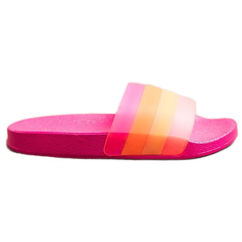 Bona Bekväma flip-flops med färgglada ränder rosa