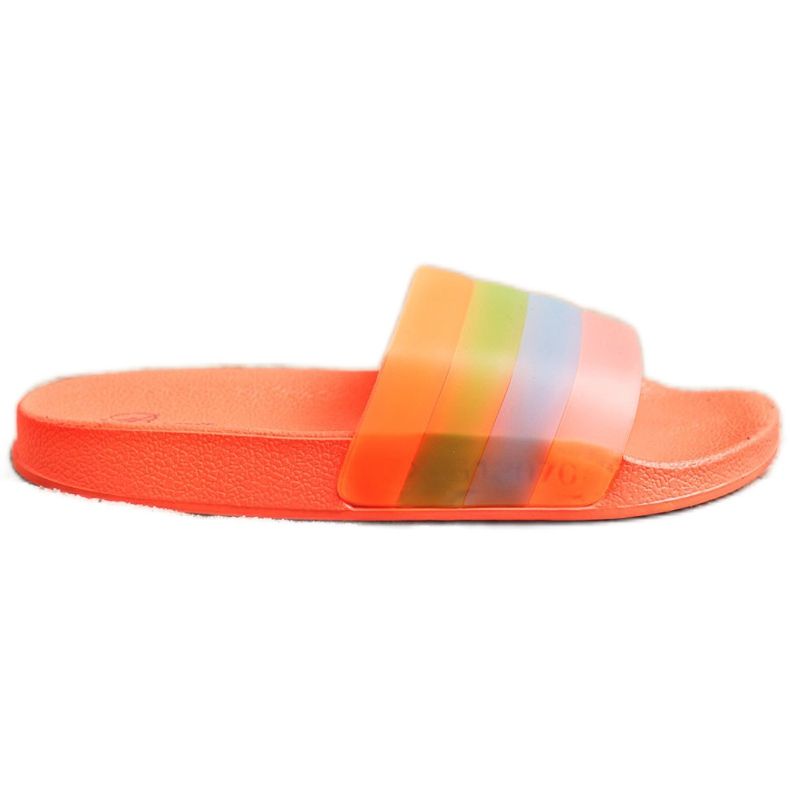 Bona Bekväma flip-flops med färgglada ränder orange