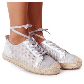 S.Barski Snörad Openwork Espadrilles S. Barski L17704 Silver silver-