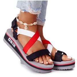 Foam Wedge Sandals Big Star HH274A082 Röd-Vit svart