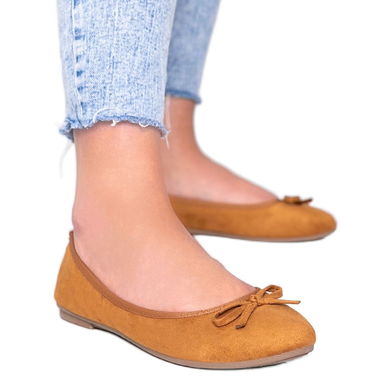 Bruna ballerinor med rosett Angelina