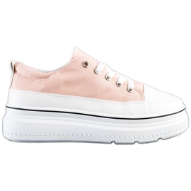 Seastar Trendiga sneakers på plattformen rosa