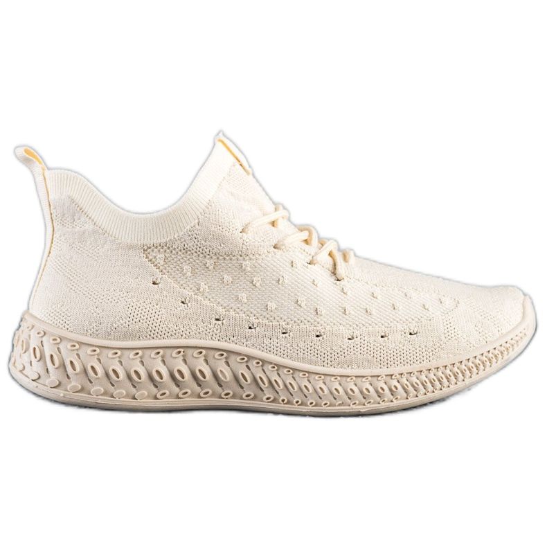 SHELOVET Beige textil sneakers