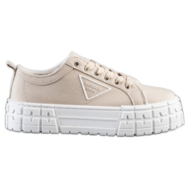 Goodin Beige modeskor sneakers brun
