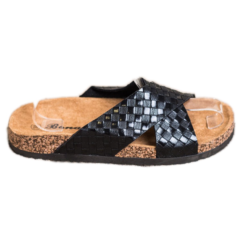 Bona Bekväma Eco Leather Tofflor svart