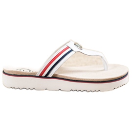 Filippo Läder Flip Flops vit