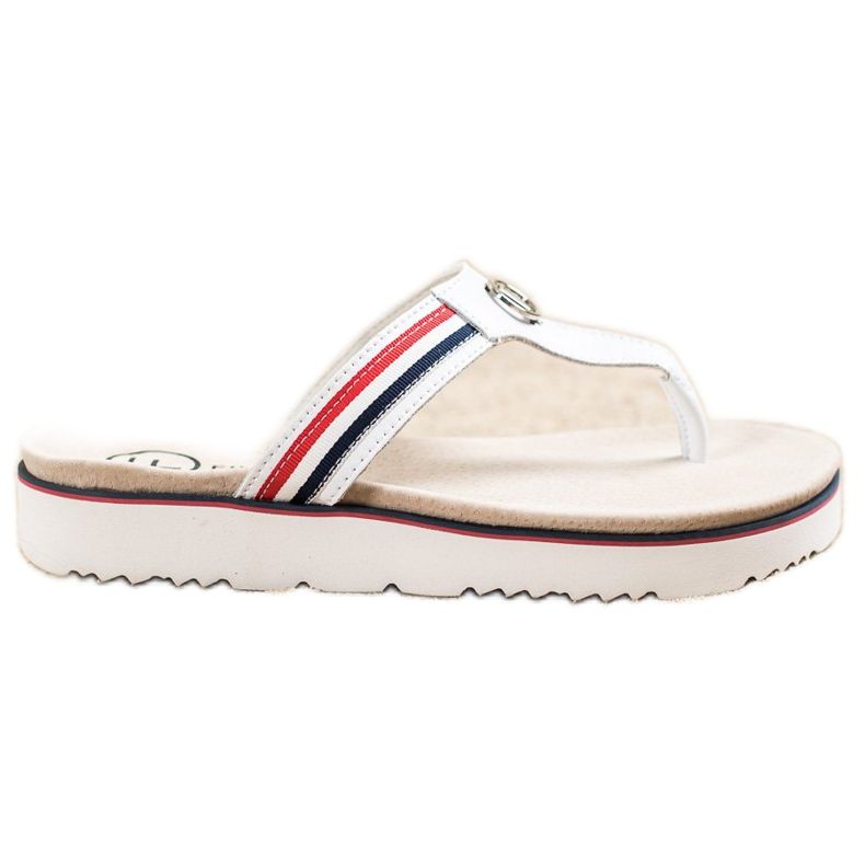 Filippo Läder Flip Flops vit