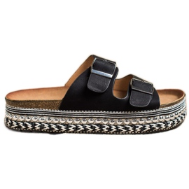 SHELOVET Tofflor med dekorativ plattform svart