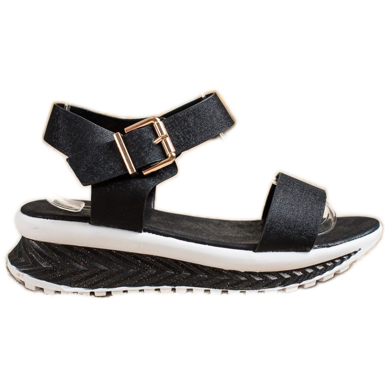 Groto Gogo Sandaler på plattformen med glitter svart