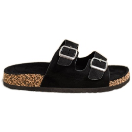 Evento Casual tofflor med spänne svart