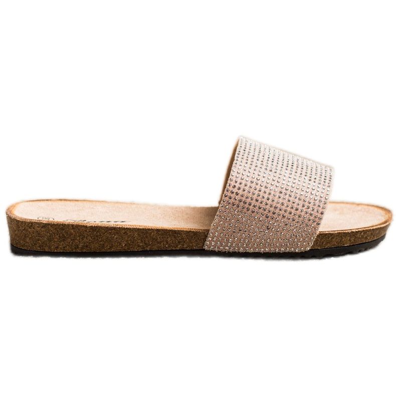 Bona Eleganta tofflor med cubic zirconia rosa