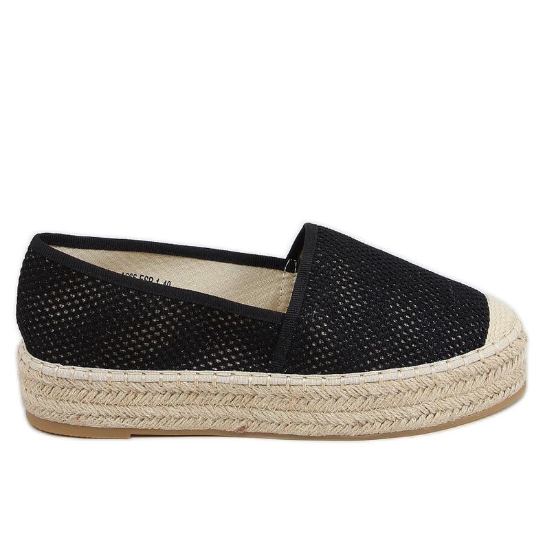 Svarta damas espadriller A666-ESP-1 Svart