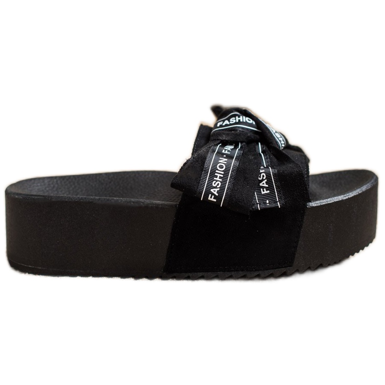 SHELOVET Mode tofflor med rosett svart