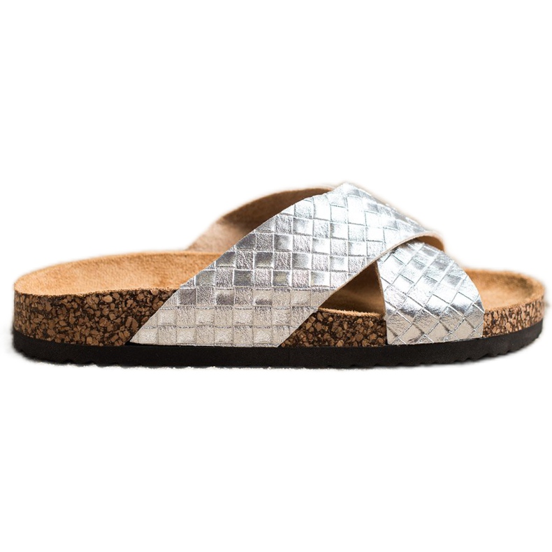 Bona Bekväma Eco Leather Tofflor silver-