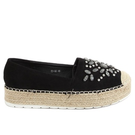 RC-96 Black Espadrilles med stenar svart