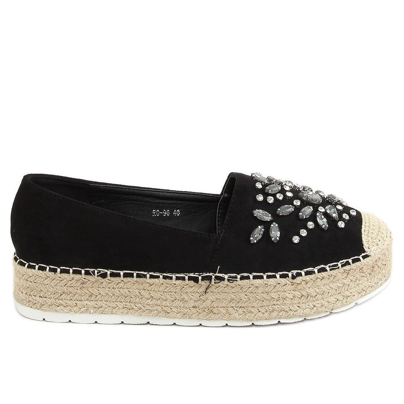 RC-96 Black Espadrilles med stenar svart