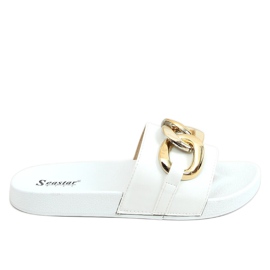 Vita CK203 Vita tofflor med kedja