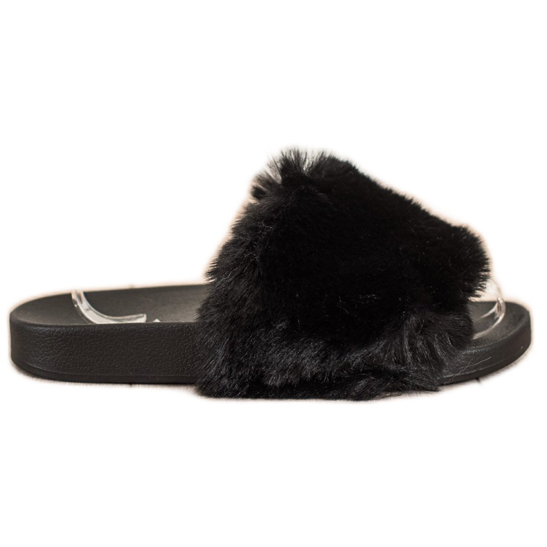 Bona Casual flip -flops med päls svart