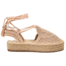 Seastar Bundet Espadrilles på plattformen beige