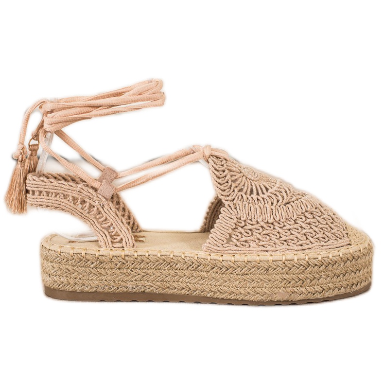Seastar Bundet Espadrilles på plattformen beige