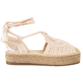 Seastar Bundet Espadrilles på plattformen beige