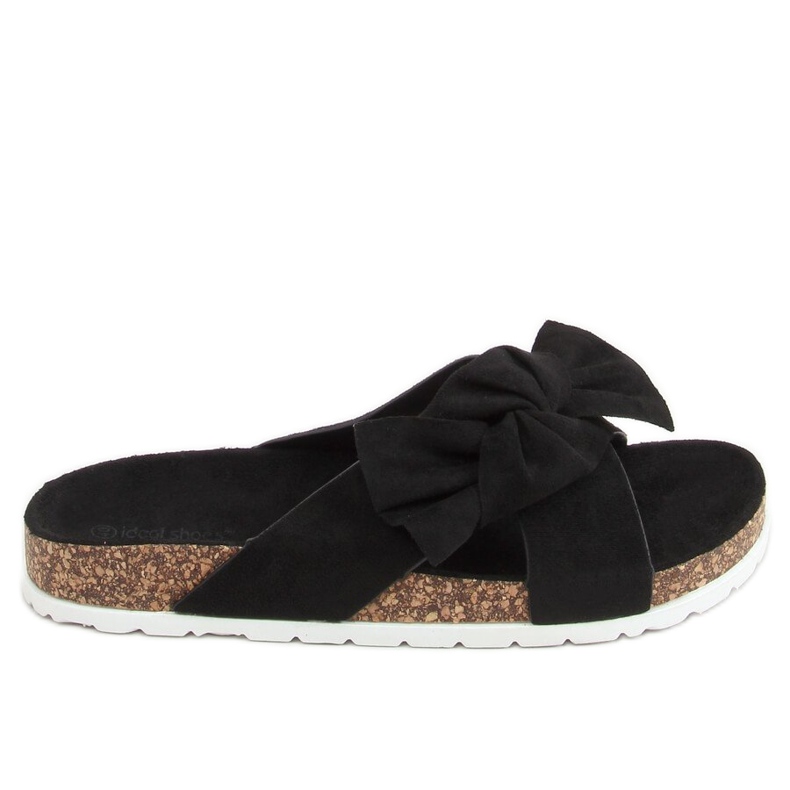 Svarta kork tofflor 7853 Svart