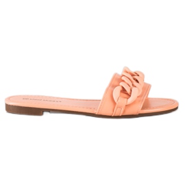 Ideal Shoes Trendiga orange tofflor