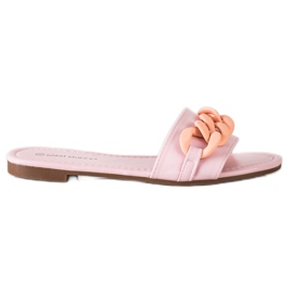 Ideal Shoes Trendiga rosa tofflor