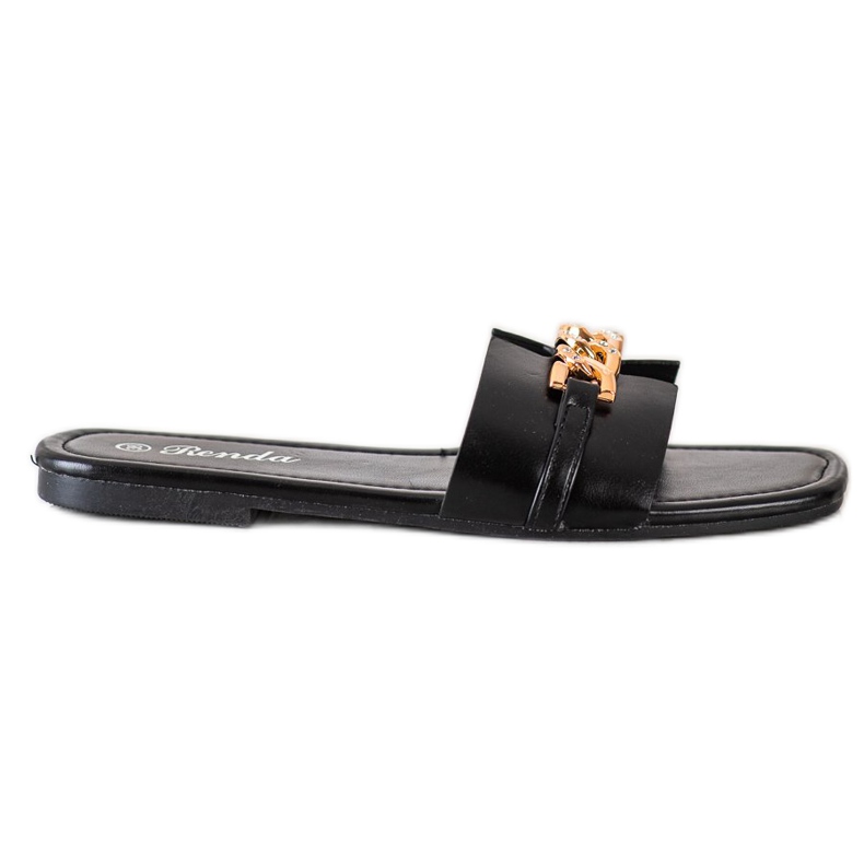 Renda Eleganta tofflor med prydnad svart