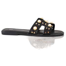 SHELOVET Trendiga tofflor med strass svart