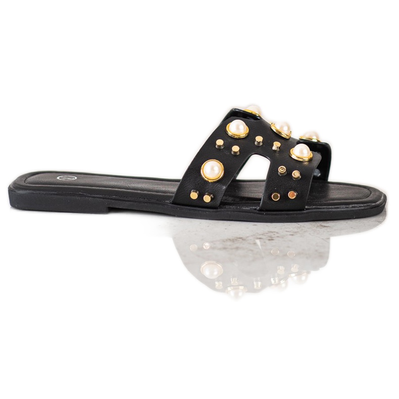 SHELOVET Trendiga tofflor med strass svart