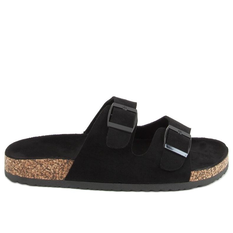 Svarta kork tofflor MS10005 Svart
