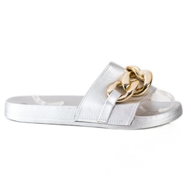 SHELOVET Silver tofflor med prydnad silver-