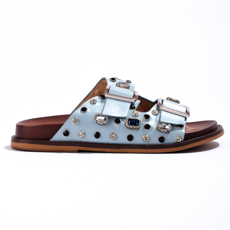 Seastar Fashionabla flipflops med kristaller blå