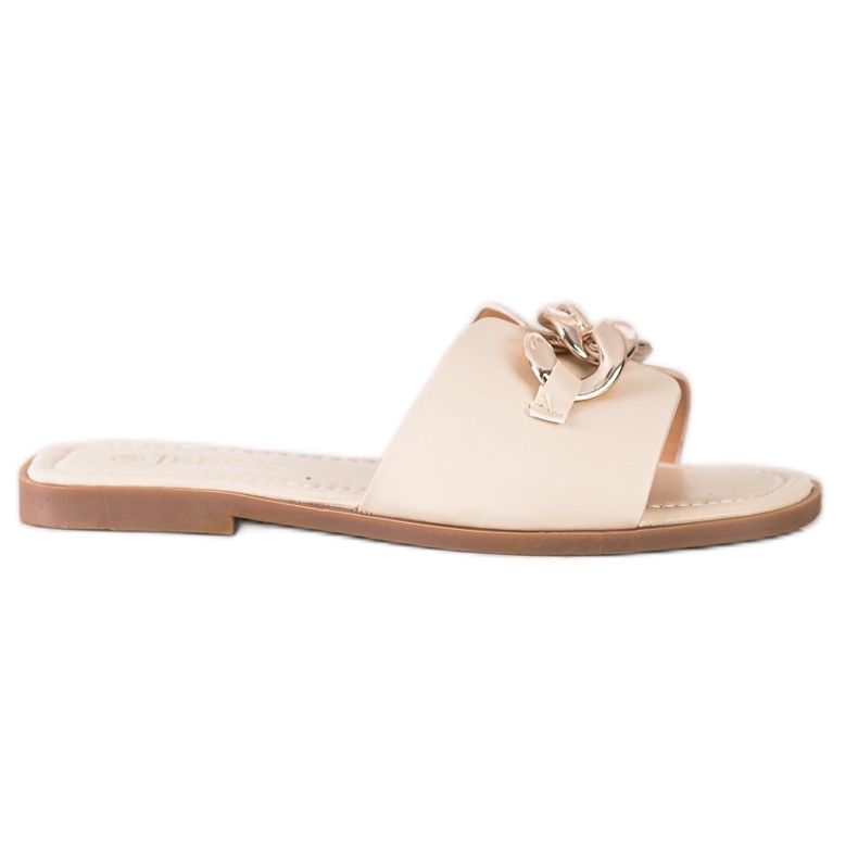 SHELOVET Tofflor Med Gyllene Dekoration beige