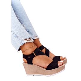 Läder Wedge Sandaler Big Star FF276016 Svart