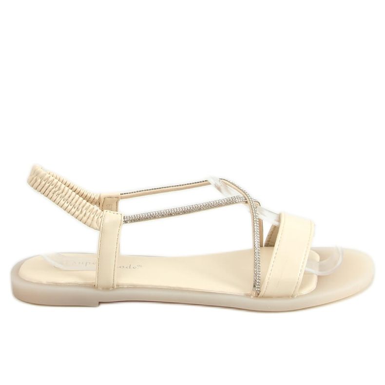 Sandaler med cubic zirconia beige 6793 Beige