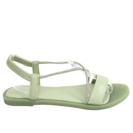 Sandaler med cubic zirconia aquamarine 6793 Grön