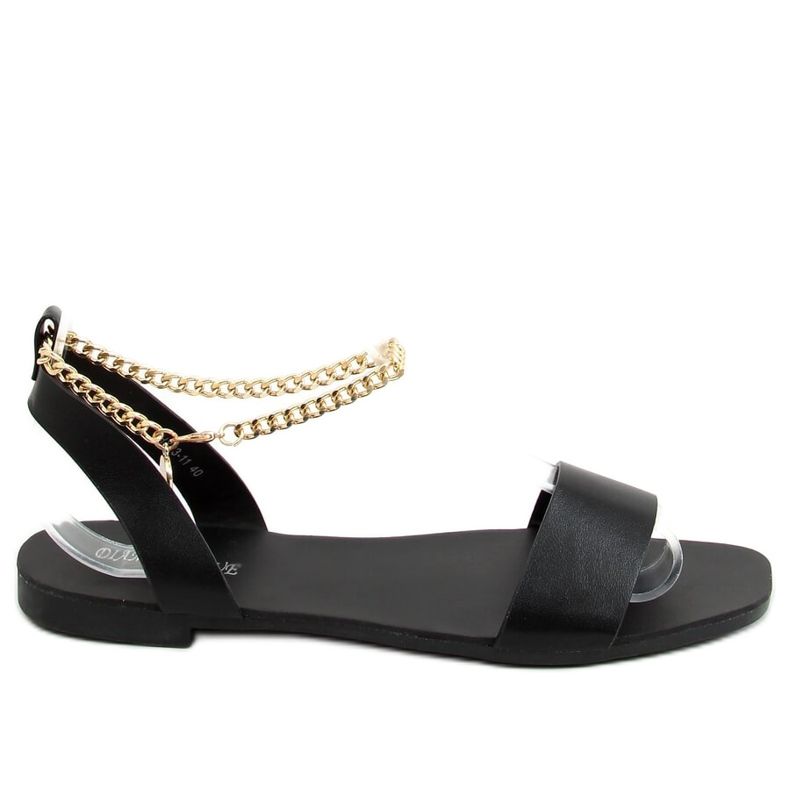 Svarta sandaler med kedja HY23-11 Svart