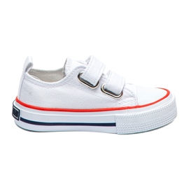Barn låga sneakers med kardborreband Big Star HH374095 Vit