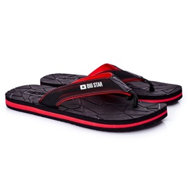 Svarta flip-flops för män Big Star HH174820 röd