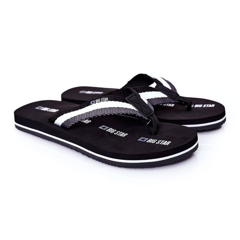 Svarta flip-flops för män Big Star HH174828
